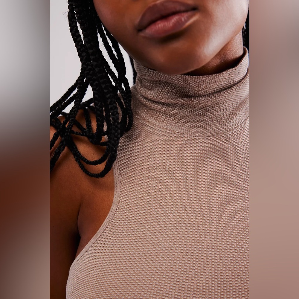 NWOT! FREE PEOPLE Always Ready Seamless Turtleneck Tank - Picture 2 of 6